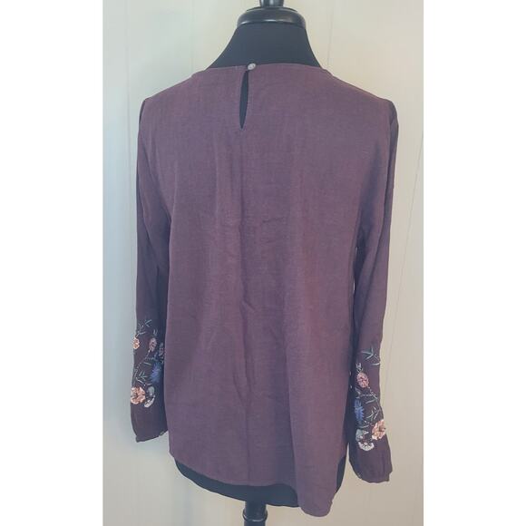 J. Jill Floral Embroidered Beaded Boho Blouse Long Sleeve M EUC - Picture 5 of 9